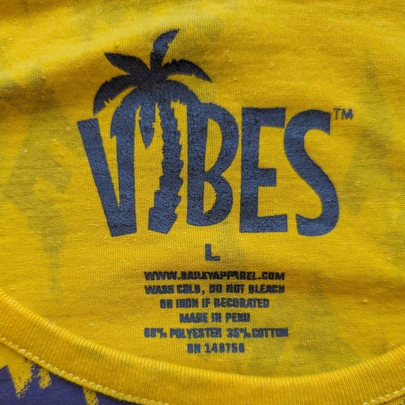 Vibes Yellow Hustle Basketball Bear Graphic Tank Top Men's Large Streetwear - Picture 3 of 4